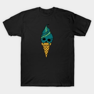 Ice Cream Cone with a Skull Face T-Shirt